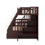 Lit superposé simple au-dessus de double avec échelle, tiroirs et escalier de rangement-2105359206