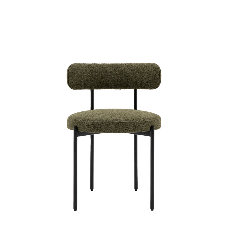 Antwanisha Boucle Upholstered Dining Chair, Green
