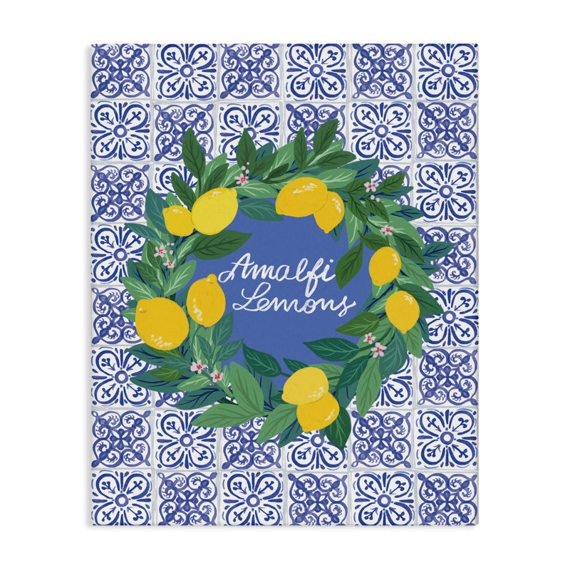  «Amalfi Lemons on Tile Canvas» par Be Ni La, H 30 po x l 24 po