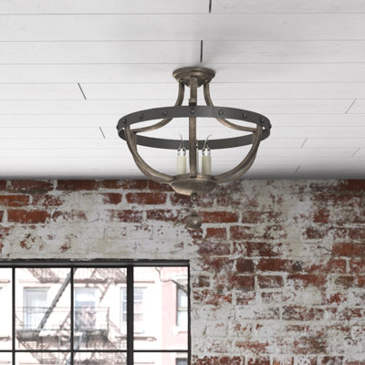 3-Light Semi Flush Mount
