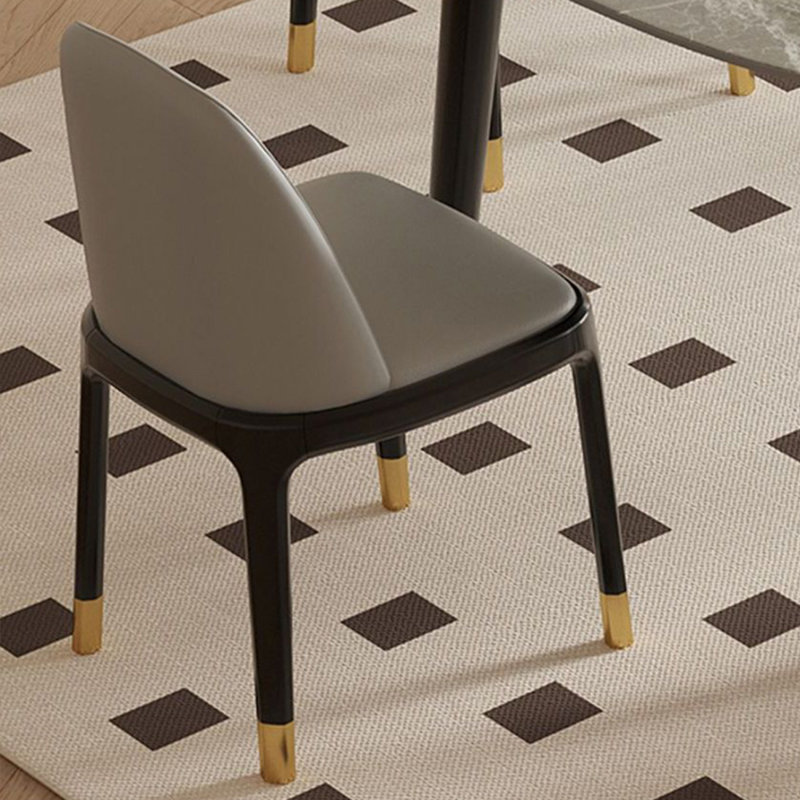 Black + Gold Rectangular Sintered Stone + Solid Wood Dining Table, 29.53"H x 55.12"L x 31.5"W