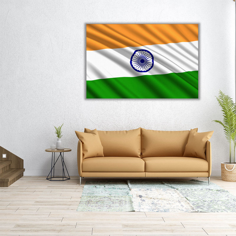 «India Flag Waving», reproduction d'art sur toile, H 20 po x l 30 po