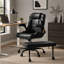 Chaise de bureau ergonomique à jambes croisées avec accoudoirs réglables, repose-pieds pivotant à 360° et réglage en hauteur pour un confort optimal au bureau à domicile.