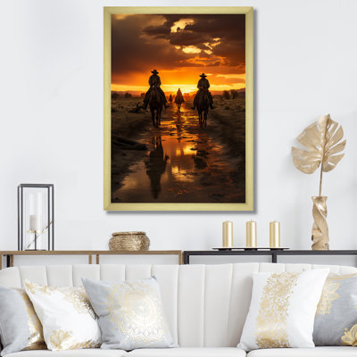 «Western Sunset Riders Portrait II», reproduction sur toile