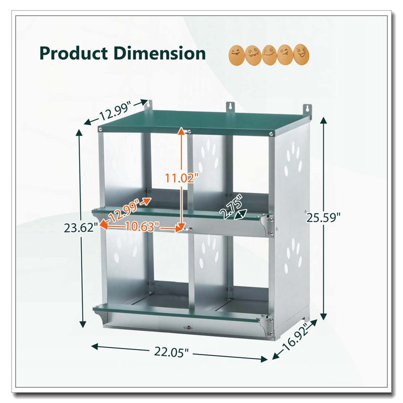 4 Compartment Metal Chicken Nesting Box