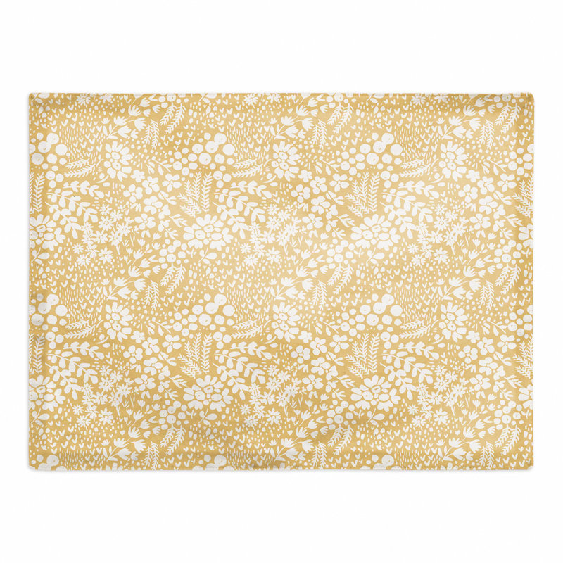 Napperon en coton 14 "Dicat Floral, Jaune