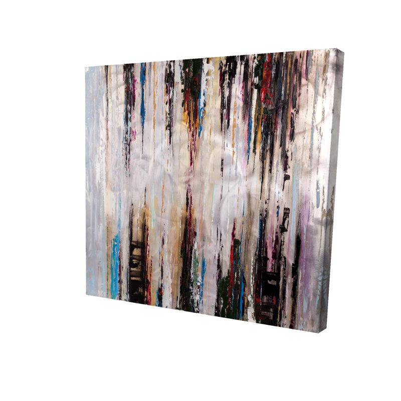 Modern Blue Abstract Canvas - Abstract Runny Paint Decor