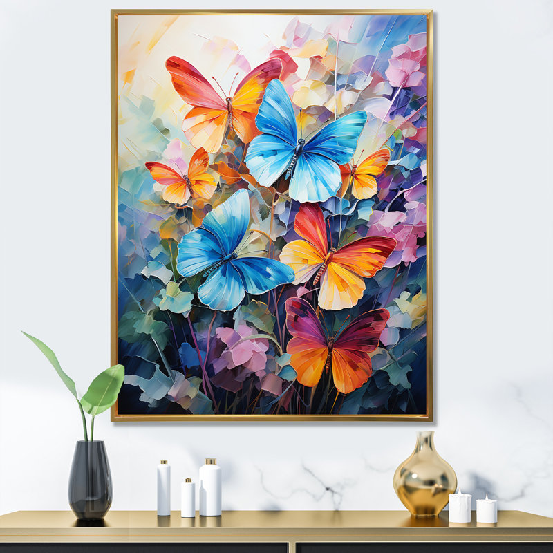 Wild Butterflies Expression Majesty, Cadre flottant doré, H 20 po x l 12 po x P 1 po
