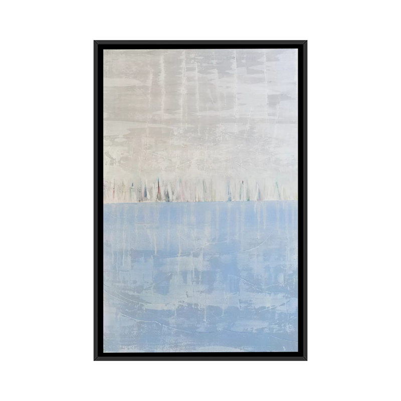 « regatta », reproduction sur toile, H 26 po x l 18 po x P 1,5 po, Toile avec cadre noir, Pas de tapis