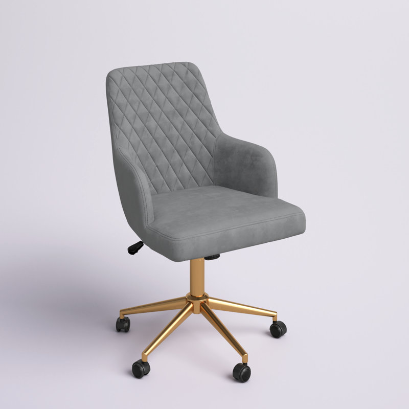 Chaise de travail en velours Anderson, gris