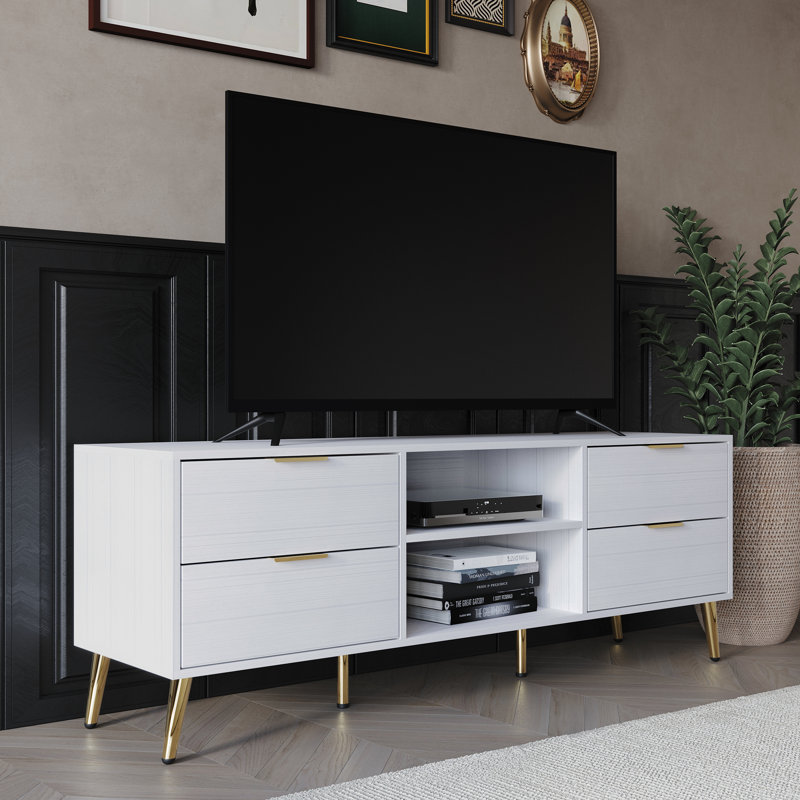 Rafiat TV Stand for TVs up to 60", White