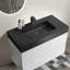 Meuble-lavabo mural de 36 po avec lavabo, grand meuble-lavabo flottant mural pour salle de bain moderne, lavabo une pièce noir sans drain ni robinet, pré-assemblé-1872669833-1872669837-1872669836