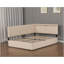 Lit double capitonné Cloud avec tête de lit, 2 tiroirs de rangement, éclairage DEL, port USB, pieds en bois, sans sommier.
