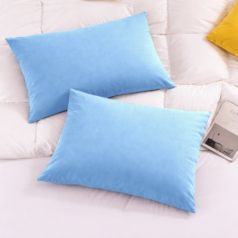 Super Soft Plain Microfiber Pillow Case ( Set of 2 ), Light Blue