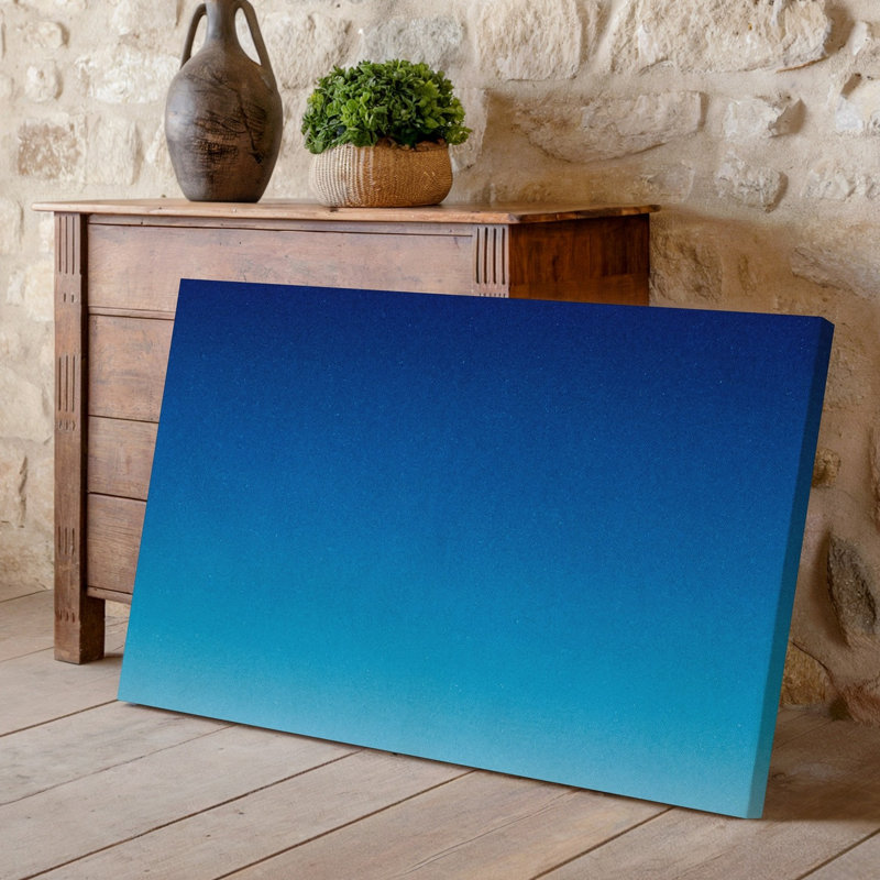 Toile, art mural bleu azur sur le dessus, H 9 po x l 12 po