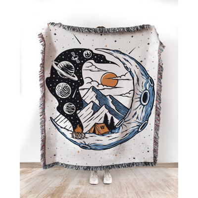Camping on the Moon Throw