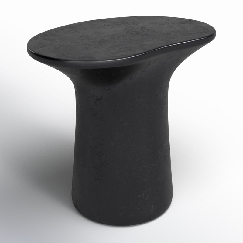 Yumi Outdoor Oval Side Table, Black