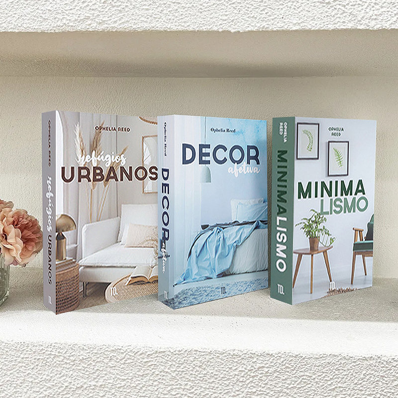 Set Of 3 Colourful Decorative Faux Books