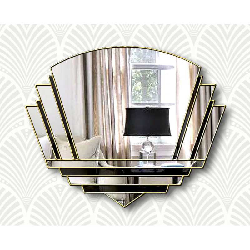 Isabell Flat Wall Mirror, Black/Gold