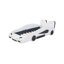 Lit plateforme simple en forme de voiture de course avec roues, blanc