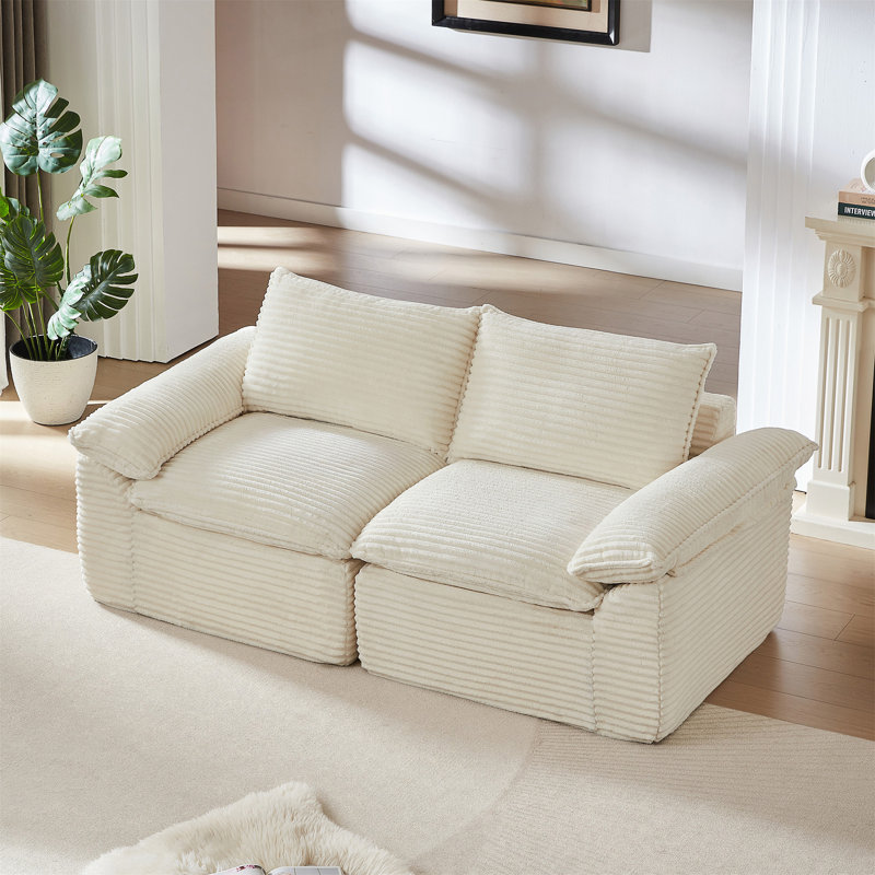 Canapé désossé moderne en velours côtelé avec rembourrage en éponge haute densité et conception modulaire pour un confort et un style ultimes.