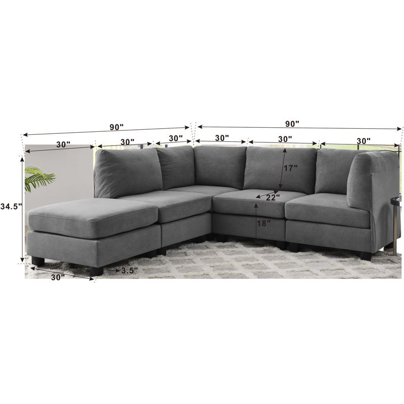 Moorpond Upholstered L-Shaped Sectional Reversible