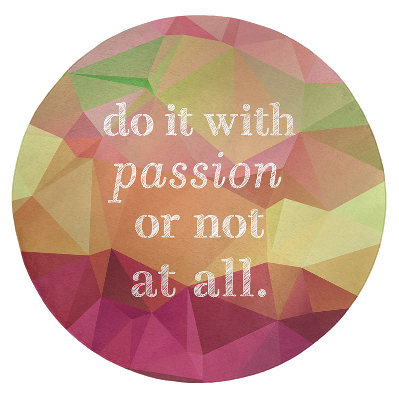 Tapis de poly-chenille en poly-citation passion, Rond 5 pi