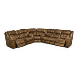 Taylorann Reclining Console Sectional - Saddle