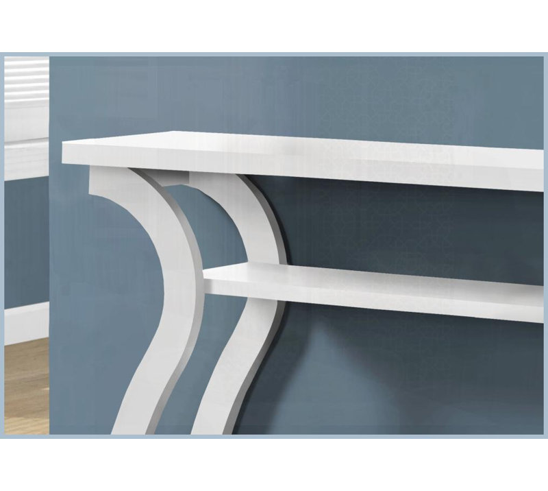 Table basse en stratifié blanc peu encombrante, canapé d'appoint courbé contemporain pour les petites maisons et amp; Appartements