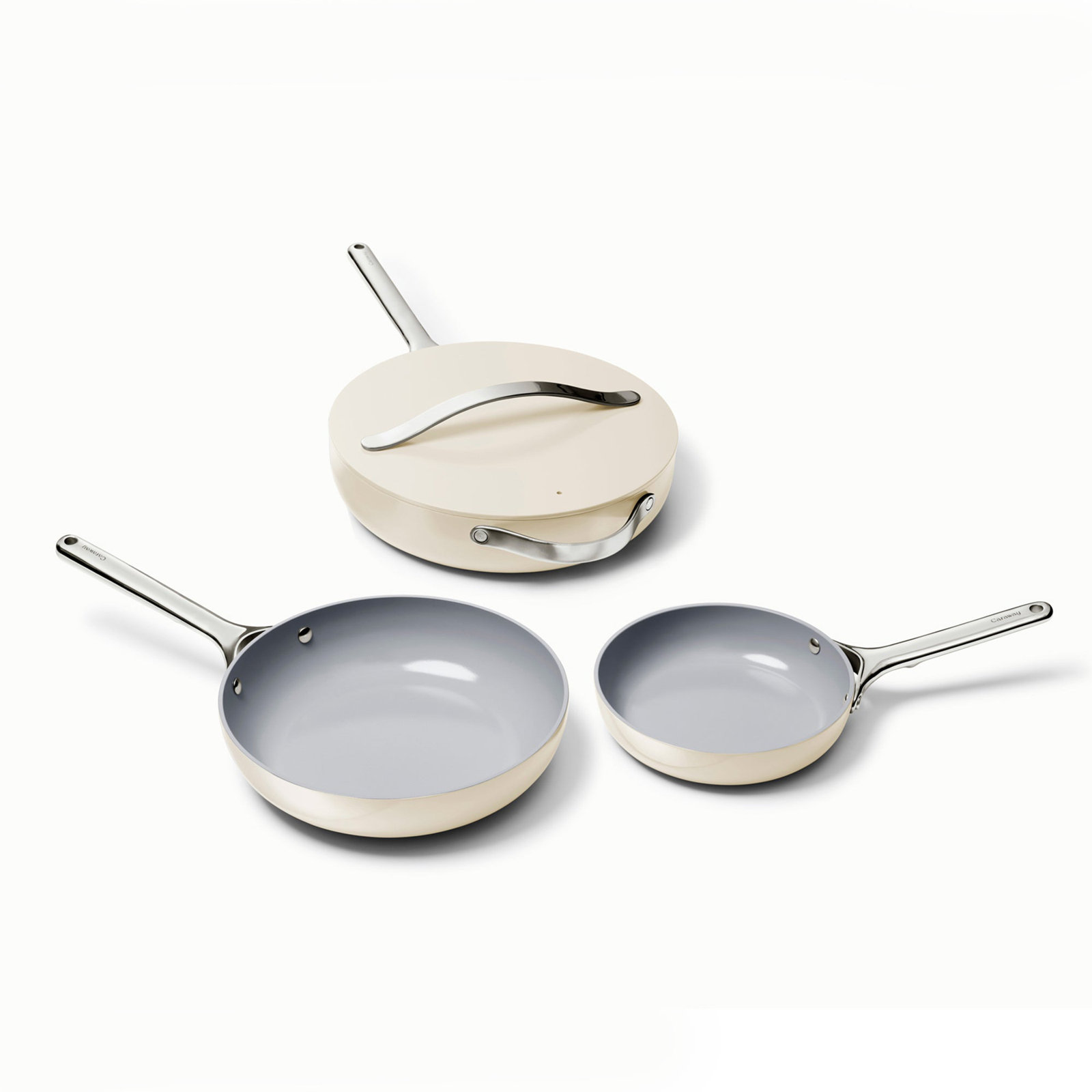 Caraway Fry Pan Trio, Cream