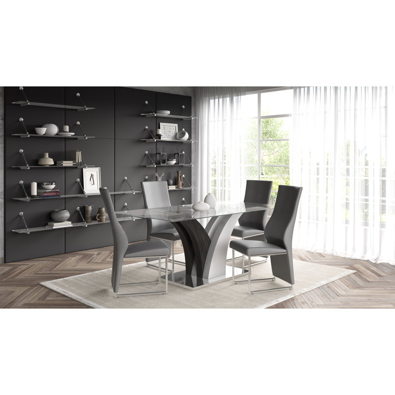 Mcenroe Glass Top Metal Base Dining Table