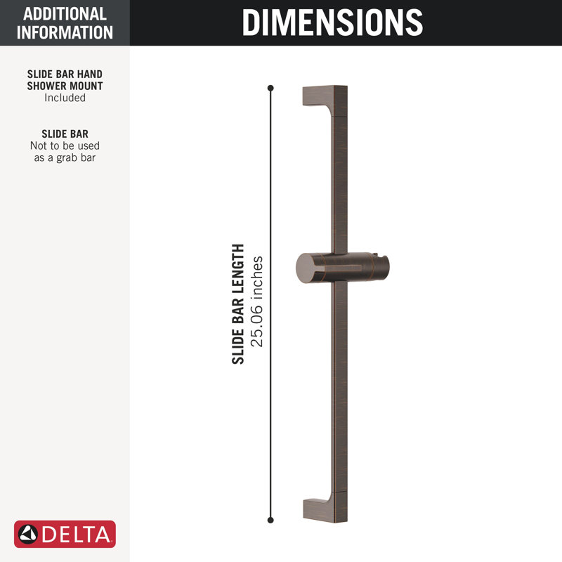 Delta 24-inch Adjustable Shower Slide Bar Oil Rubbed Bronze, Venetian Bronze