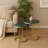 Marble Top Nesting Coffee Table With Metal Frame (Set Of 2)