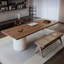 Bureau d'écriture rectangulaire en bois massif noyer-2092680782