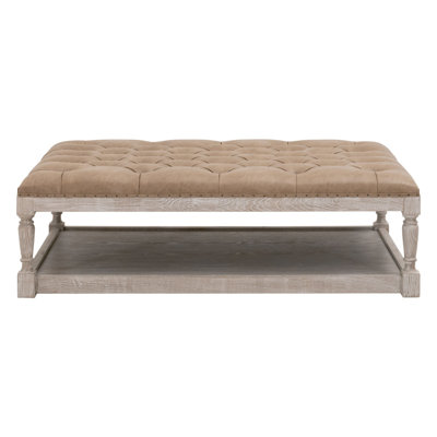 Bargman Townsend Tufted Upholstered Rectangle Coffee Table by One Allium Way