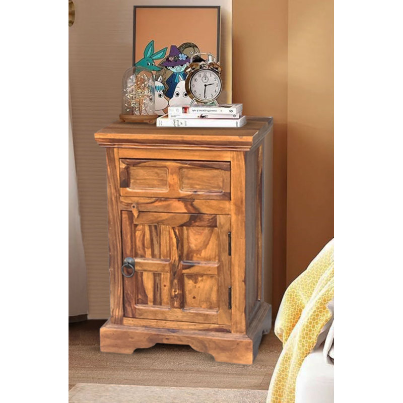 44cm W Solid Wood Bedside Table