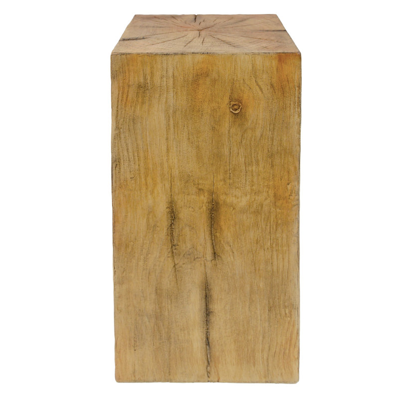 Wood-Look End Table, 28.01" Tall, Natural Finish Appearance, For Indoor Outdoor Use Applications Table With Wood-Like Finish, Hue, Mixable Different Heights, Ideal And Settings