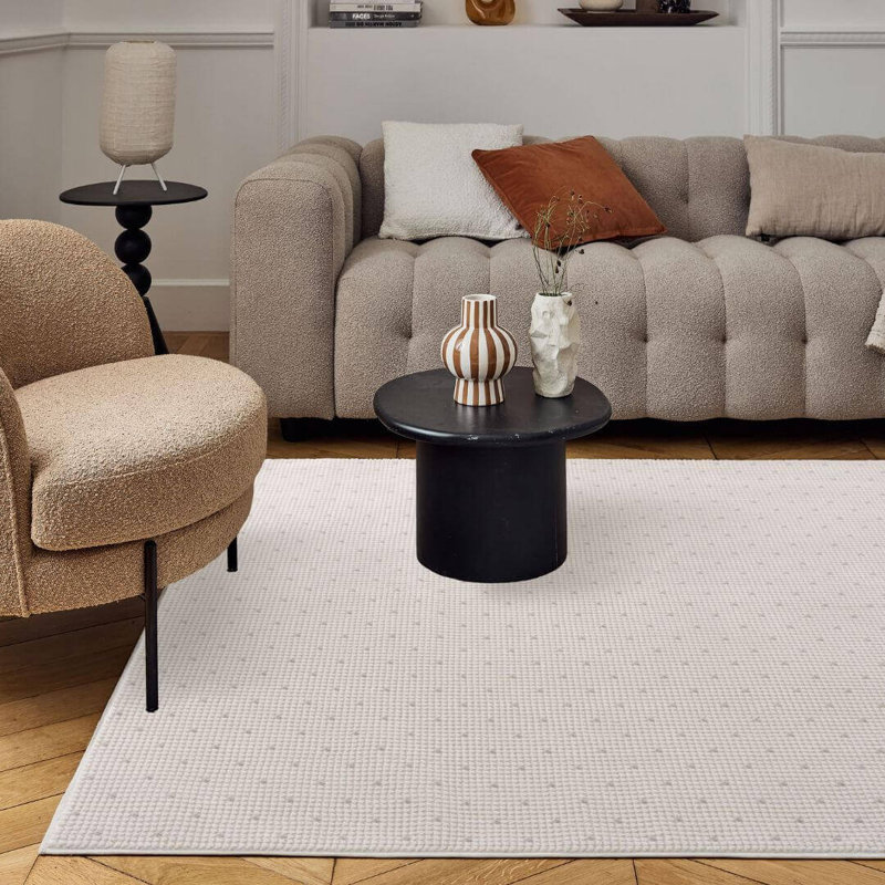 Carmel Modern Dots Cream/Beige Area Rug, Rectangle 80 x 150 cm