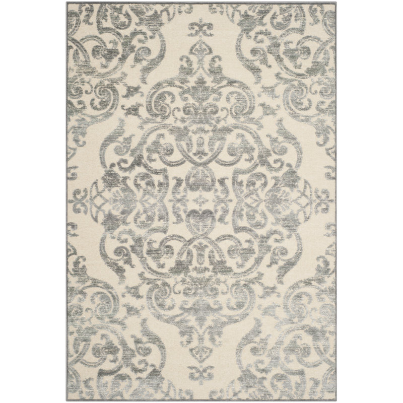 Eloise Damask Area Rug, Rectangle 160 x 229 cm