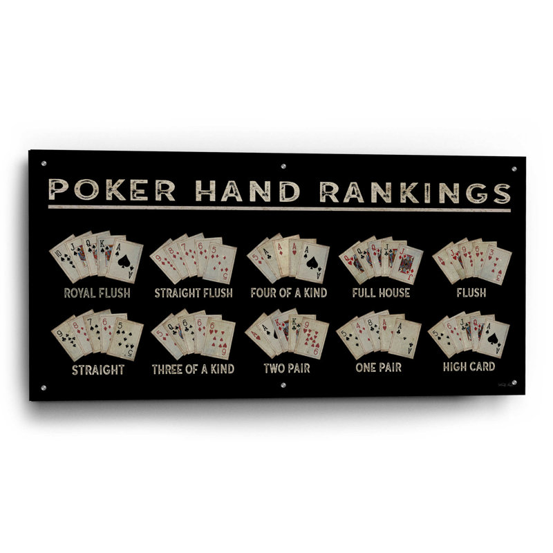 «Poker Hand classement» par - Impression sans cadre, H 24 po x l 48 po x P 0,2 po