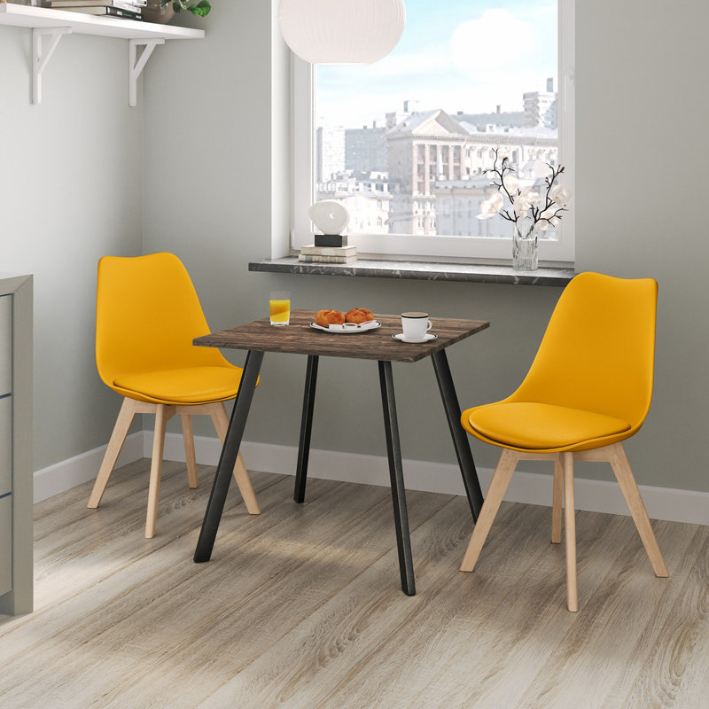 2 - Person Dining Set, Slate Grey / Black