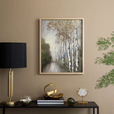 Woodland Walk Neutral Framed Print - Solid Wood