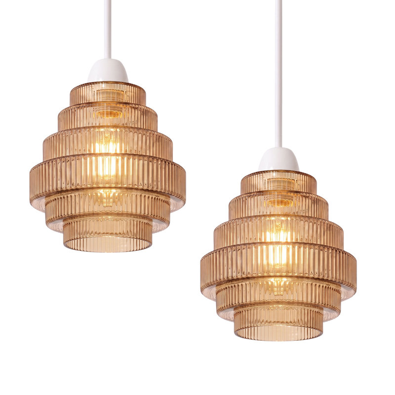 15.5cm H Glass Lamp Shade in Amber