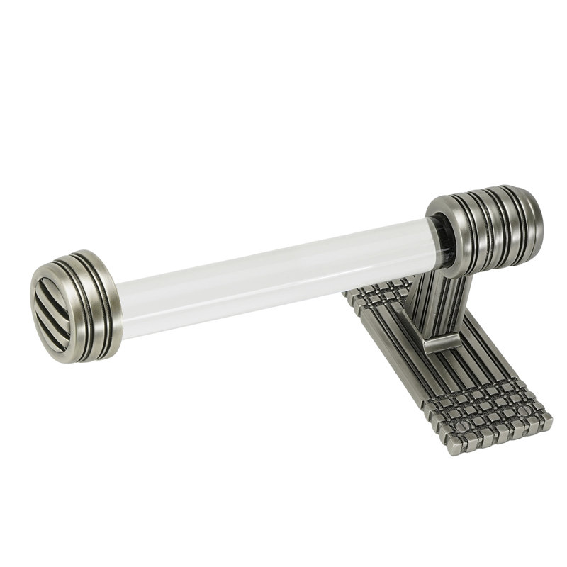 WILTON TISSUE BAR LEFT, ACRYLIC HANDLE; MATTE BLACK FINISH, Antique Nickel