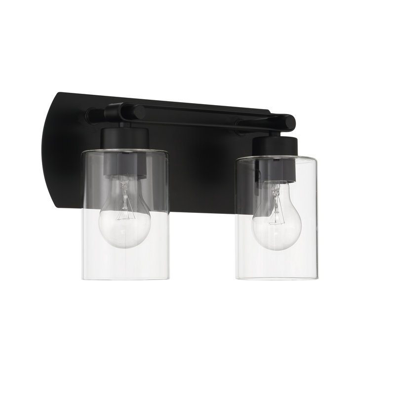 Éclairage pour meuble-lavabo à 2 lumières Meerab, Noir mat
