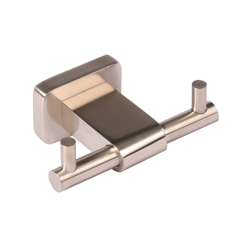 Eleganza Double Robe Hook, Brushed Nickel
