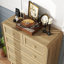 Commode en bois à 5 tiroirs avec façades en rotin H 39,8 po Ceriyah