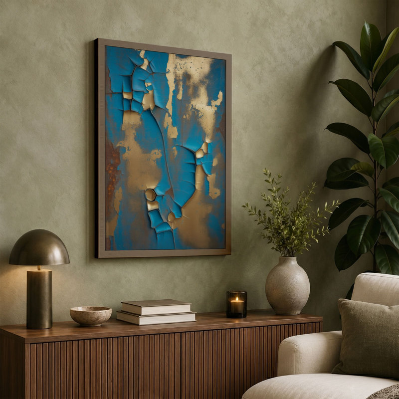 Layers of Decay Industrial - Wrapped Canvas, 24x16 - 61.0 x 40.6 cm, Ochre Border