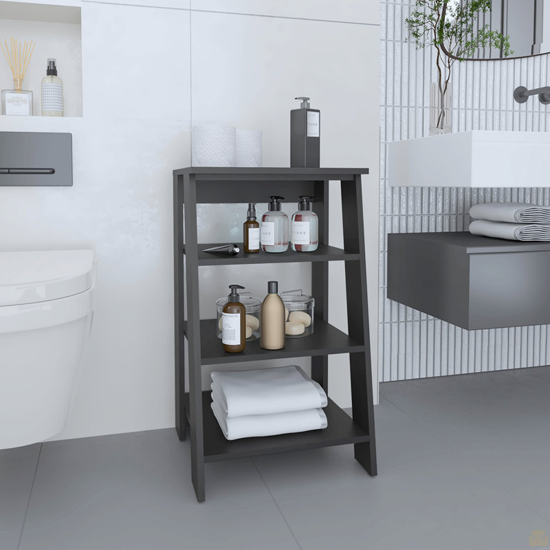 Linen Cabinet 29.7"H, Four Shelves, Black