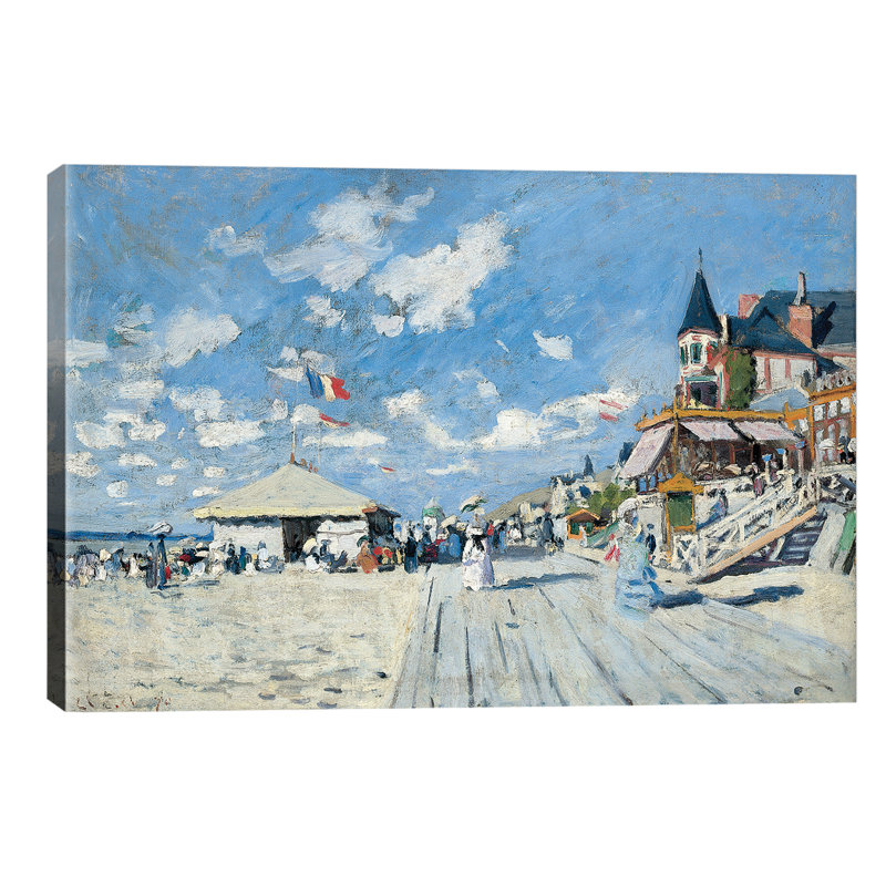 On The Beach At Trouville, 1870 by Claude Monet - Wrapped Canvas Painting, 152.5 cm H x 101.5 cm W